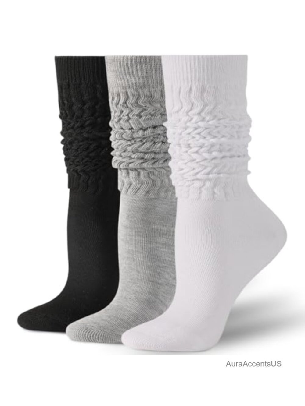 Slouchy Scrunch Socks Women Chunky Knit Crew Boot Socks